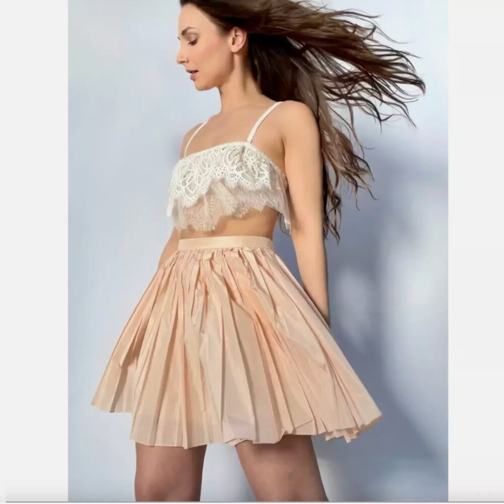 RARE baby pink Dior pleated miniskirt!!  NWT, 34 or XS